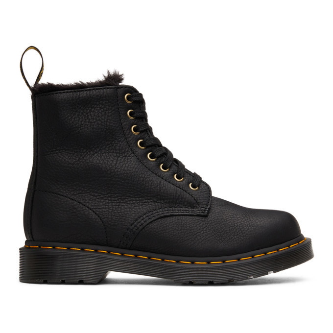 Photo: Dr. Martens Black 1460 Pascal Faux Fur Lined Boots