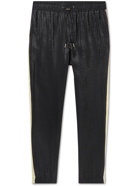 SAINT LAURENT - Tapered Striped Satin-Crepe Sweatpants - Black