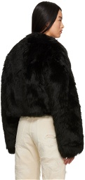 Heron Preston Black Hook-Eyre Faux-Fur Jacket