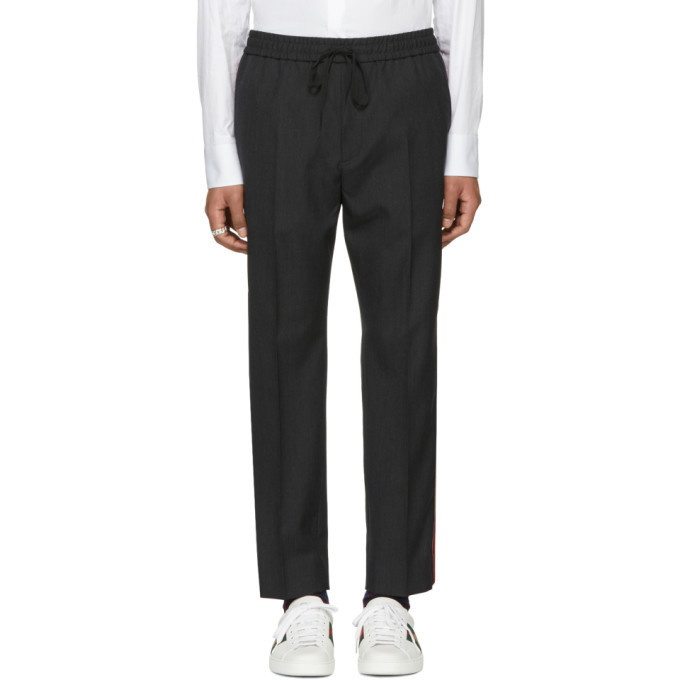 Photo: Gucci Grey Plain Military Wool Trousers