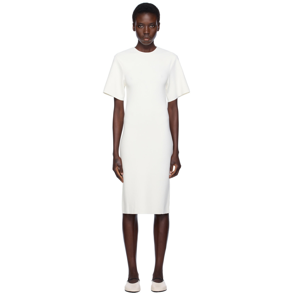TOTEME White Tee Knit Midi Dress