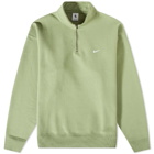 Nike Men's Solo Swoosh Quarter-Zip in Oil Green/White