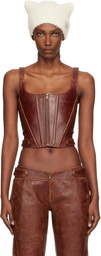 KNWLS Brown Claw Leather Corset