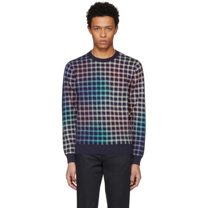 Photo: PS by Paul Smith Multicolor Gingham Sweater 
