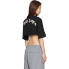 Palm Angels Black Back Curved Logo Mini T-shirt