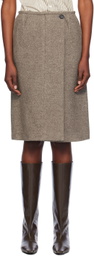 UMBER POSTPAST Beige Wool Felted Midi Skirt