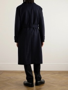 Barena - Double-Breasted Belted Melton Wool-Blend Coat - Blue