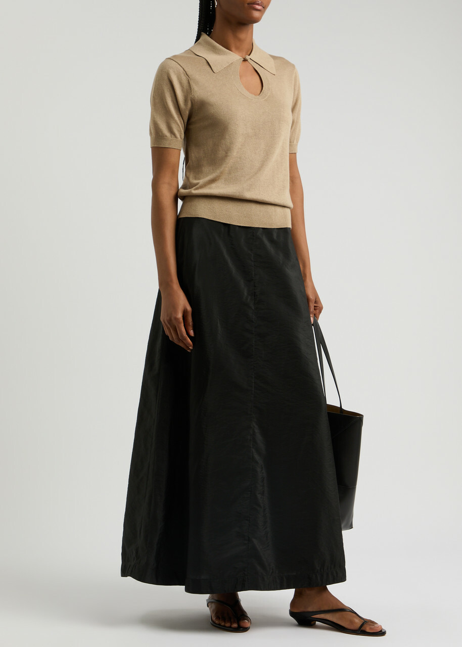 BY Malene Birger Talallia Cut-out Knitted top Beige
