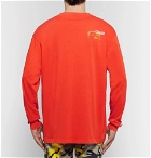 Heron Preston - Oversized Logo-Embroidered Printed Cotton-Jersey T-Shirt - Tomato red
