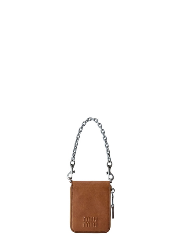 Photo: Miu Miu Logo-Embossed Chain-Strap Wallet
