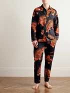 Desmond & Dempsey - Rayas Printed Cotton Pyjama Set - Black