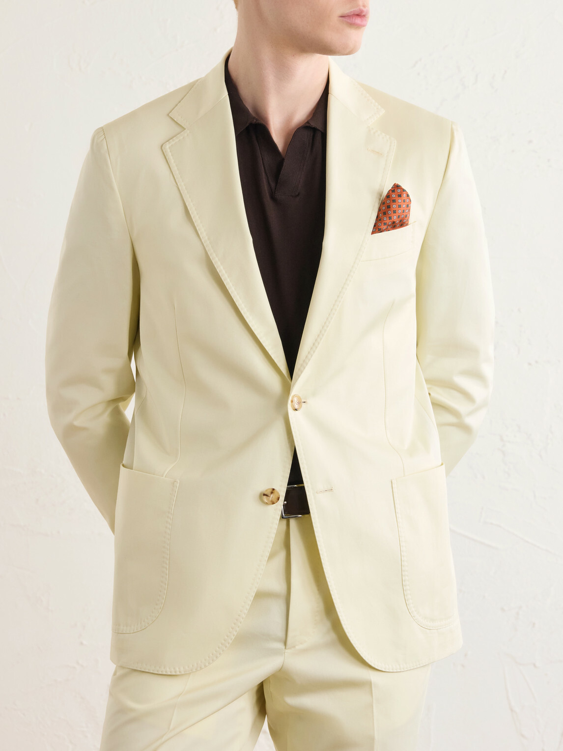 De Petrillo - Cotton-Twill Suit Jacket - Neutrals