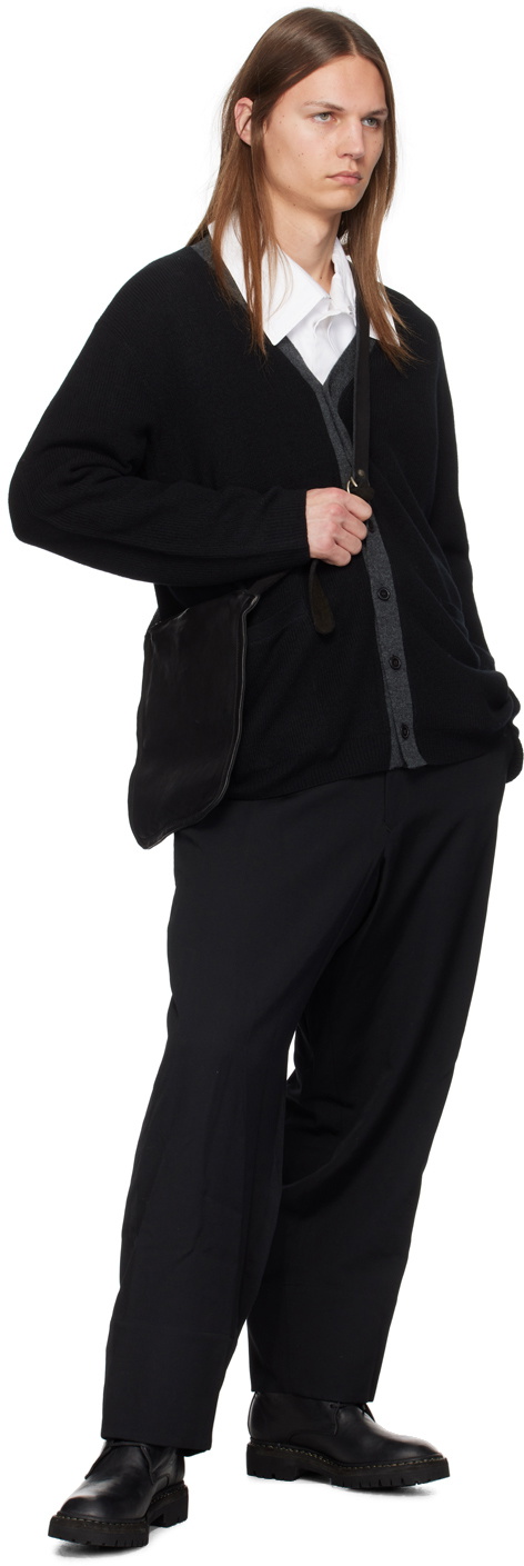 Y's For Men Black Color Blocking Cardigan