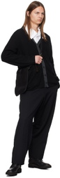 Y's For Men Black Color Blocking Cardigan