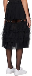 Black Comme des Garçons Black Ruffle Midi Skirt