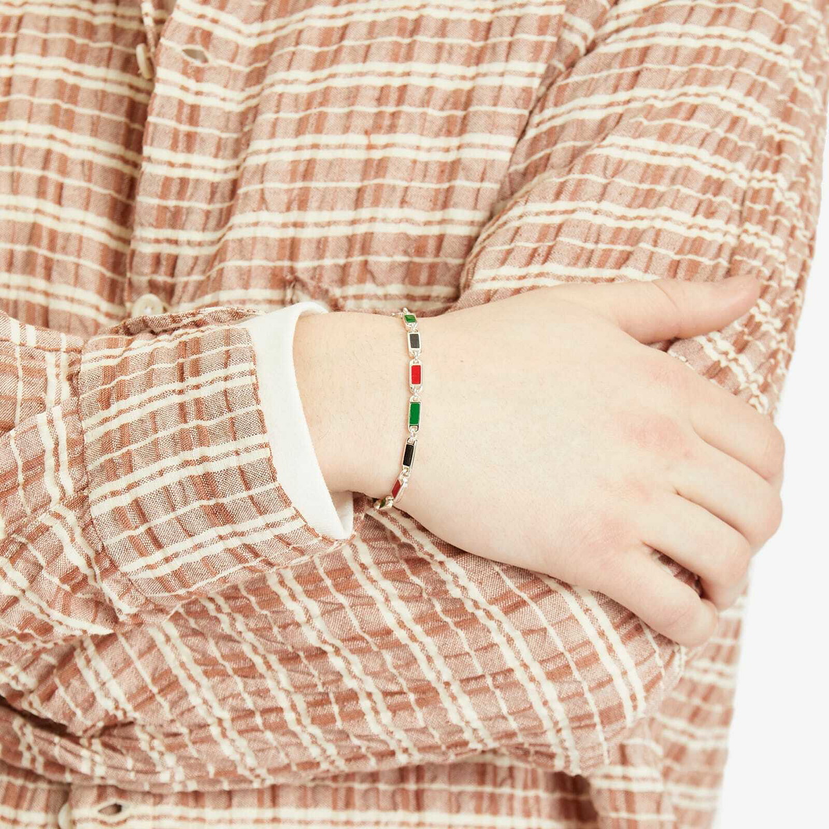 Maple Men's Poncho Bracelet in Black/Red/Green 