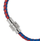 Montblanc - Braided Leather and Stainless Steel Bracelet - Red