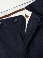 Canali - Slim-Fit Tapered Wool-Flannel Suit Trousers - Blue