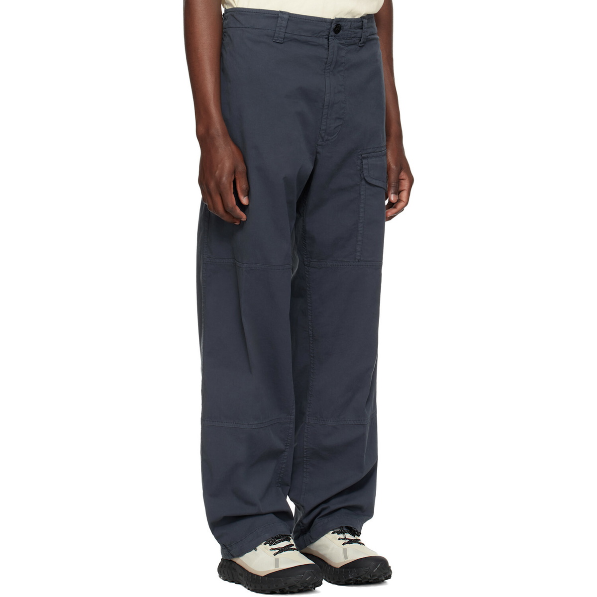 Stone Island Navy 3100002 Stretch Organic Cotton Twill Cargo Pants