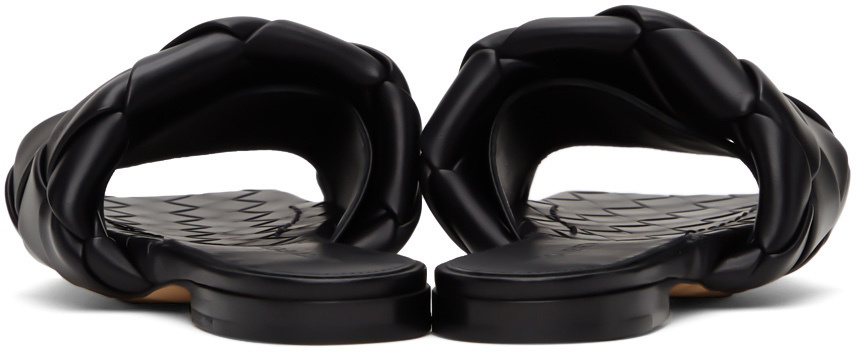 サンダル・ミュール Bottega Veneta Lido Flat Sandal Black Bottega Veneta: Black Padded Lido Flat Sandals | SSENSE