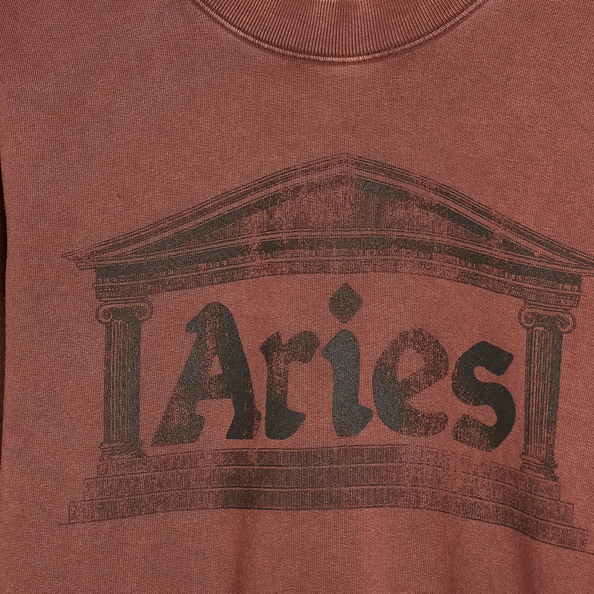 Aries Women's Baby Fit Aged Ancient Column Sweatshirt in Burgundy 