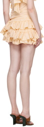 Dries Van Noten Beige Ruffled Micro Shorts