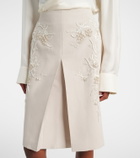 Jacques Wei Embellished low-rise cotton-blend midi skirt