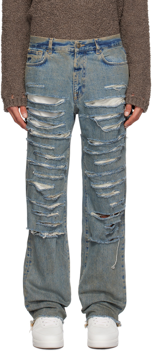 424 Blue Distressed Jeans 424