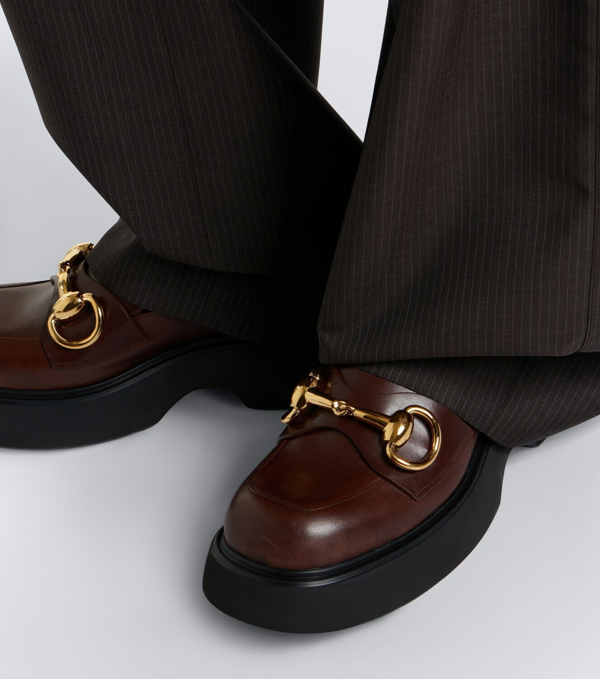 Gucci Brittany Horsebit leather platform loafers