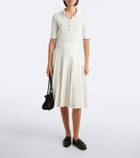 Thom Browne Ribbed-knit pointelle cotton polo dress