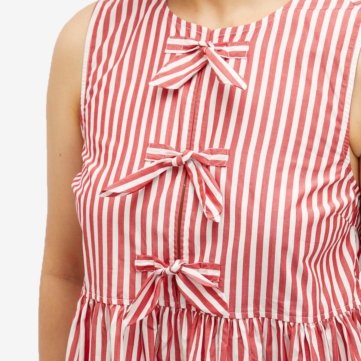GANNI Women's Mini Bow Tie Dress in Barbados Cherry