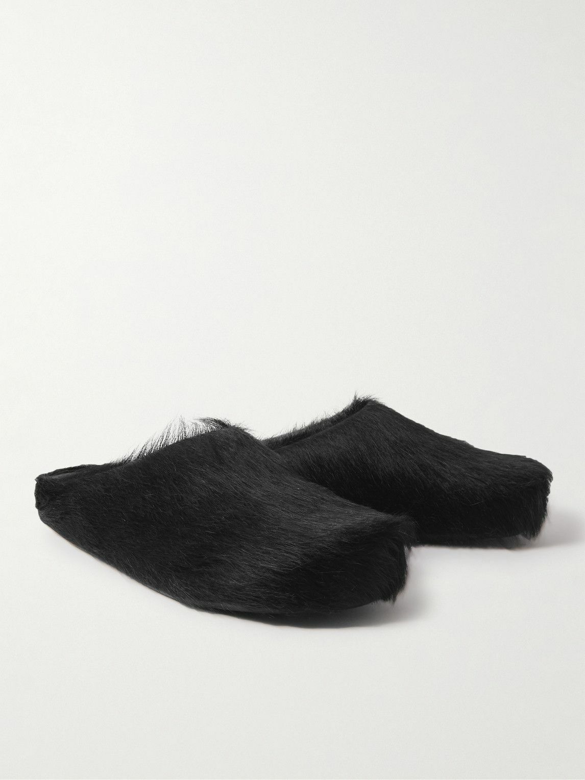 サンダル MARNI Black Calf Hair Fussbett Slippers Marni - Fussbett Calf Hair Slippers - Black Marni