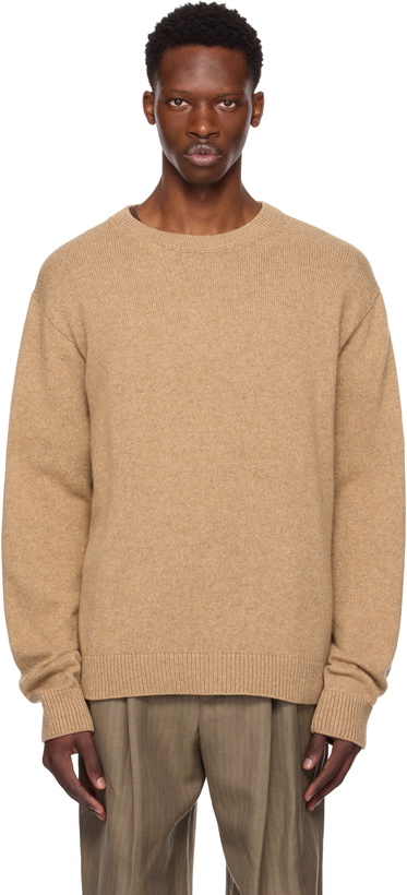 Photo: The Elder Statesman Tan Simple Crew Sweater