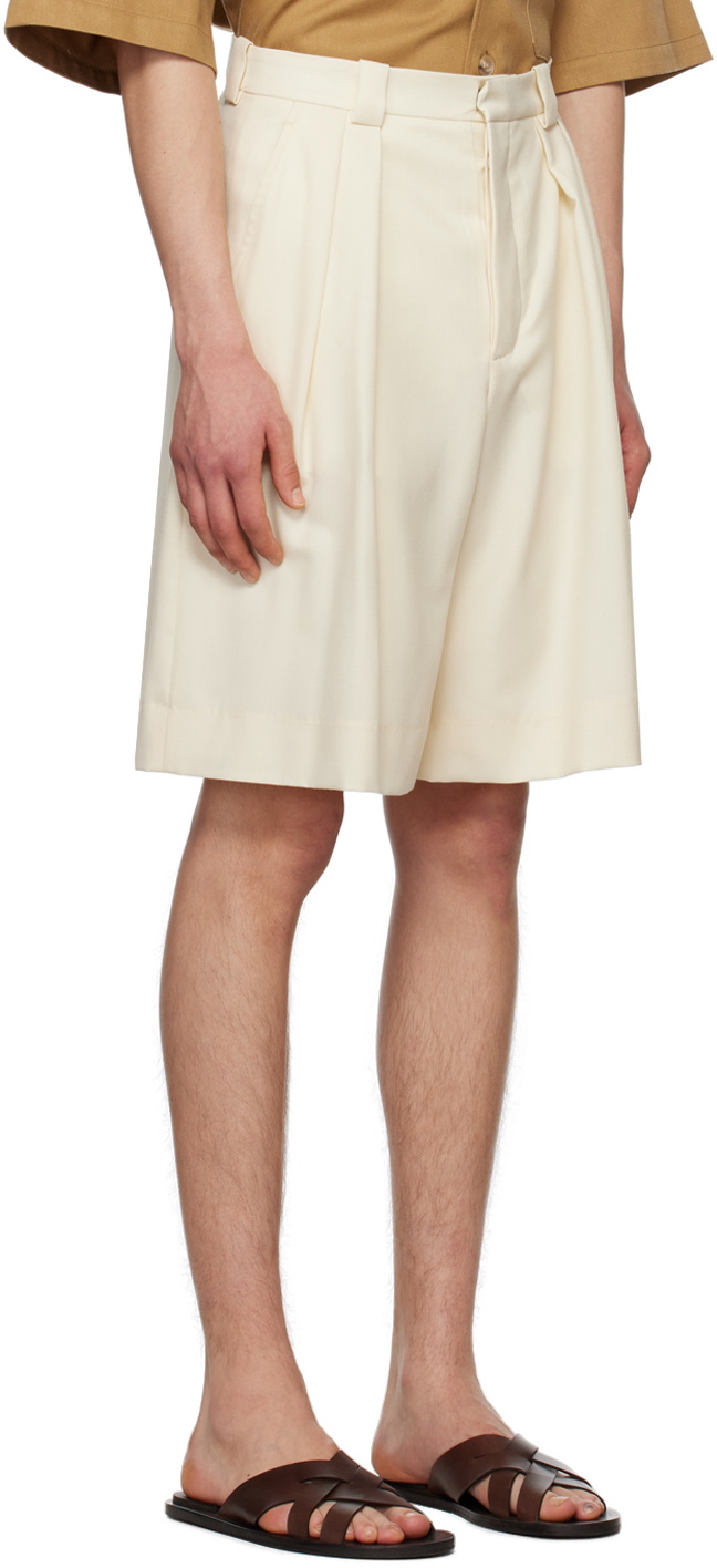 King & Tuckfield Beige Wide-Leg Shorts