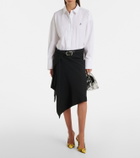 The Attico Asymmetric virgin wool wrap skirt