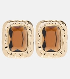 Self-Portrait Amber gold-plated earrings
