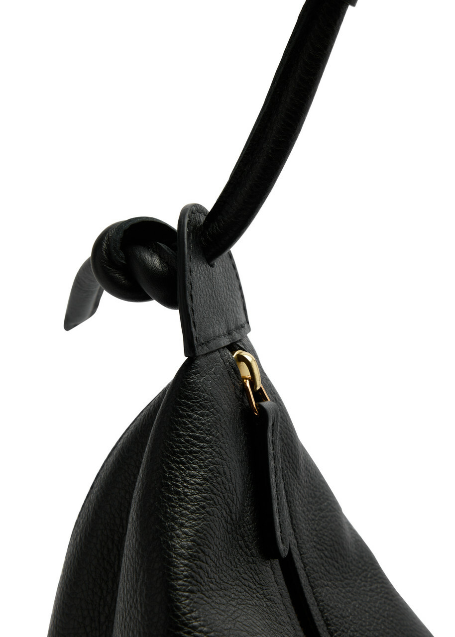 Mansur Gavriel Fortuna Grained-leather Shoulder bag - Black