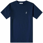 JW Anderson Men's Swirl Logo T-Shirt in Navy