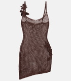 Bananhot Maris open-knit lamé minidress