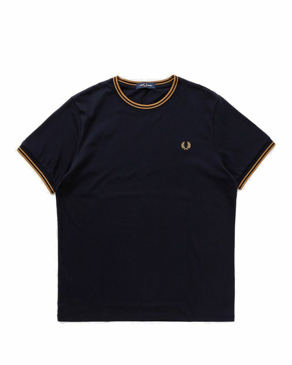 Photo: Fred Perry Twin Tipped T Shirt Blue - Mens - Shortsleeves