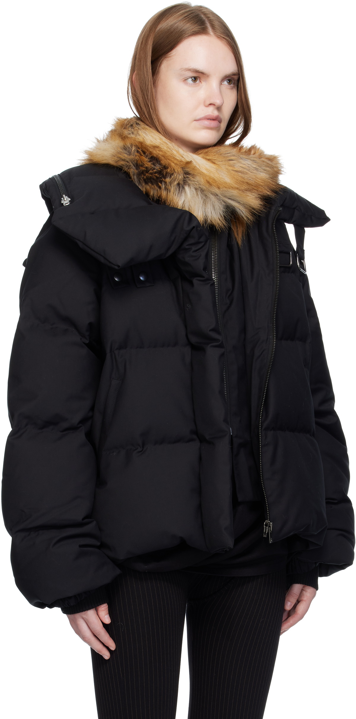 Ottolinger Black Deconstructed Double Zip Down Jacket