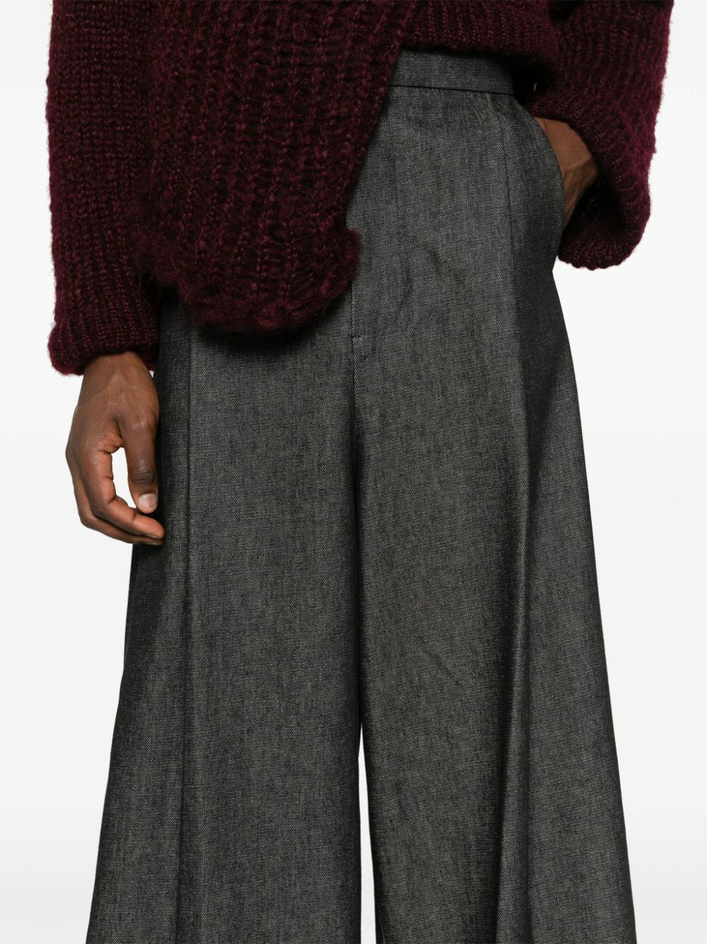 MLGA Grey High-Rise Wide-Leg Jeans
