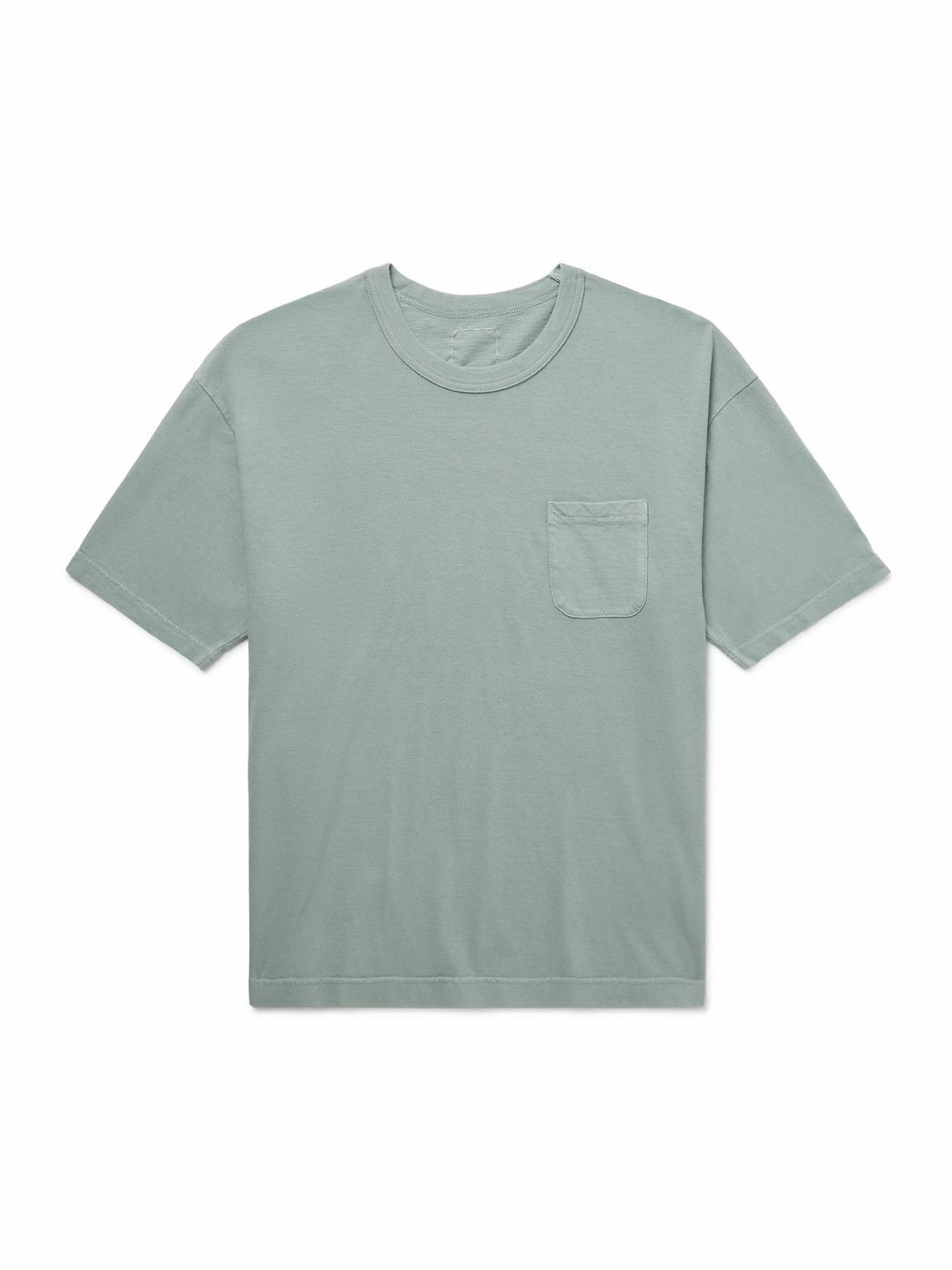 Visvim Men's Copa Jacquard Silk Shirt in Light Green Visvim