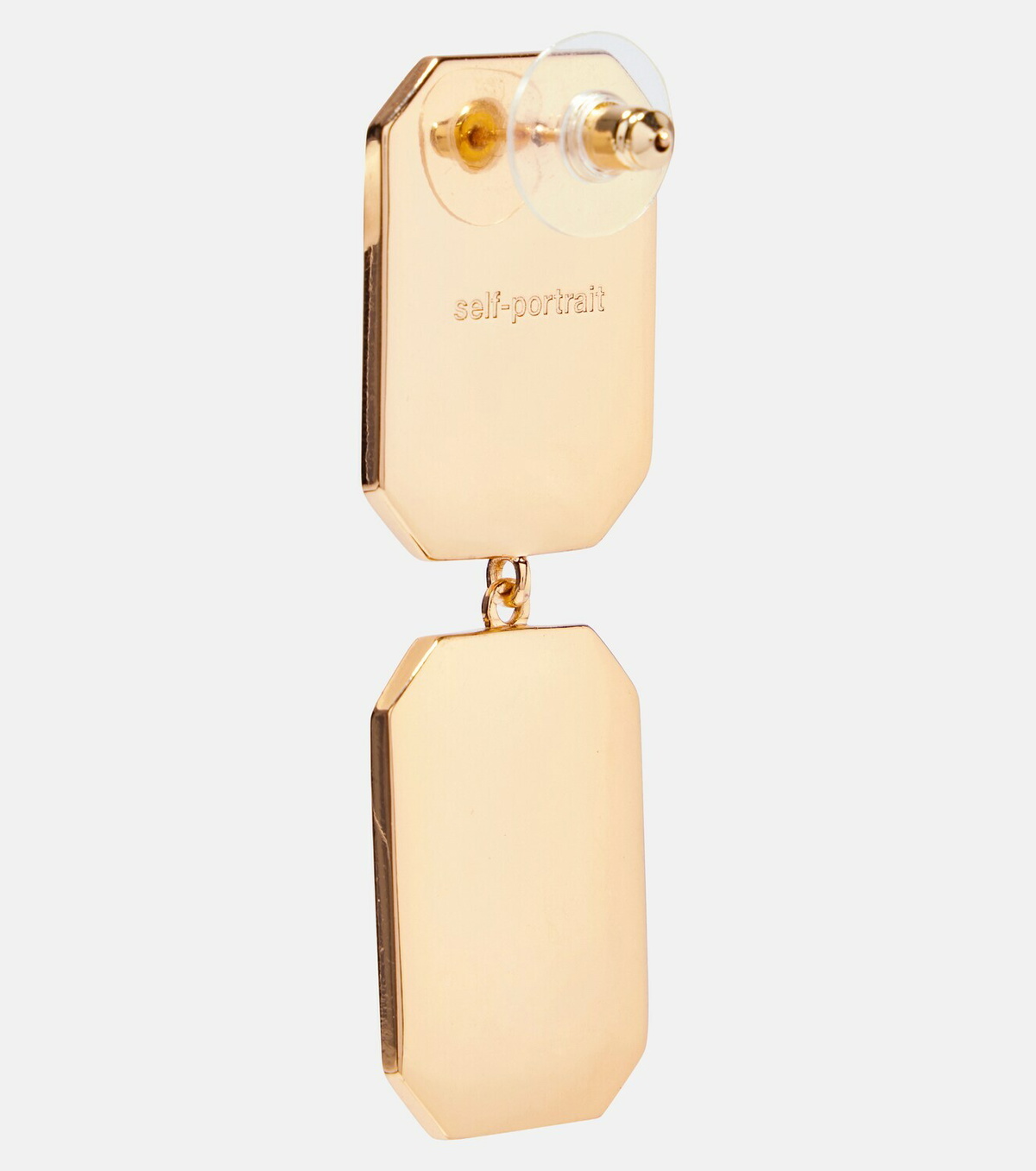 Self-Portrait Amber gold-plated drop earrings
