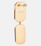 Self-Portrait Amber gold-plated drop earrings