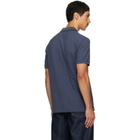 BOSS Navy Regular-Fit Honeycomb-Structured Cotton Pique Polo