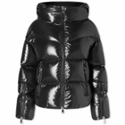 Moncler Women's Huppe Logo Neck Padded Jacket in Black