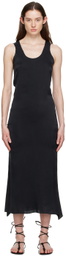Gabriela Coll Garments Black Raw Edge Midi Dress