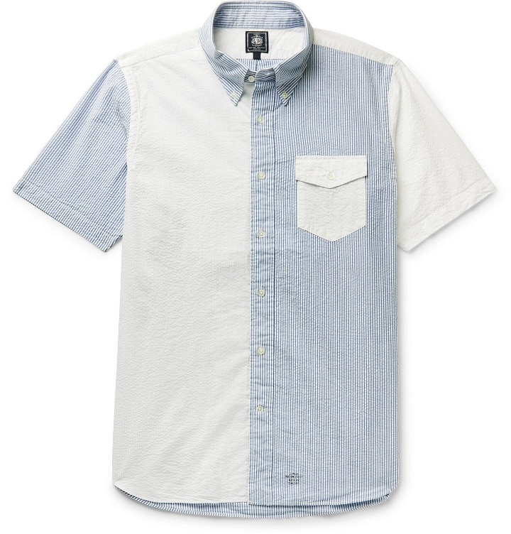 Photo: J.Press - Irving Button-Down Collar Striped Cotton-Seersucker Shirt - Blue