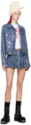Charles Jeffrey LOVERBOY Blue Rara Denim Miniskirt